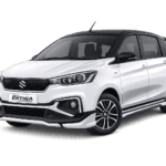 Suzuki All New Ertiga Hybrid putih dari FM Rent Car untuk layanan sewa mobil dengan supir di Jakarta.
