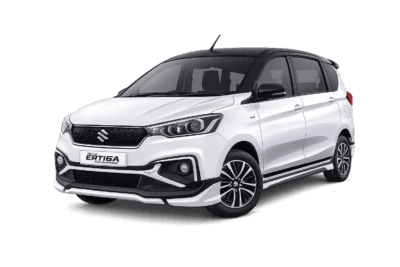Suzuki All New Ertiga Hybrid putih dari FM Rent Car untuk layanan sewa mobil dengan supir di Jakarta.